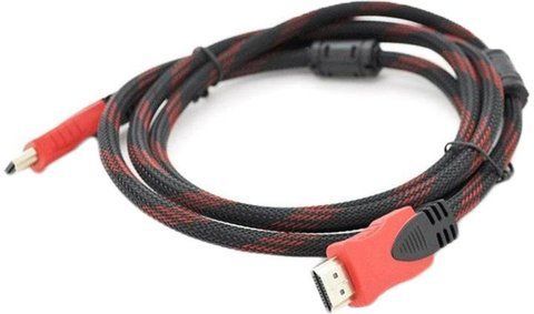 Кабель Merlion HDMI-HDMI, v 1.4, обплетення, 5 м Black/Red hdmi_hdmi_red фото